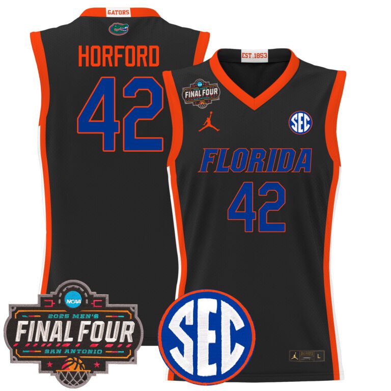 Men Florida Gators #42 Horford black 2025 Final Four Patch NCAA Jersey style 3->ncaa teams->NCAA Jersey
